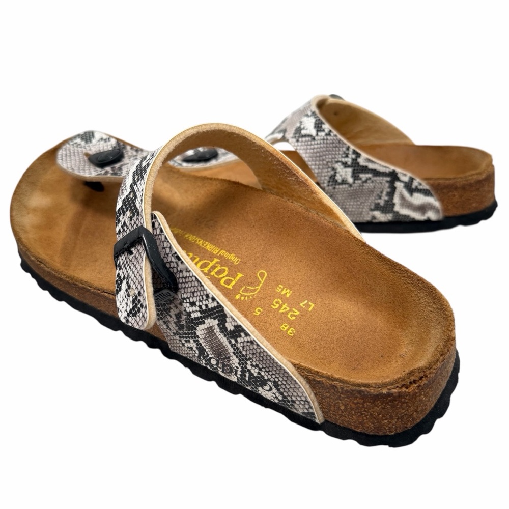 Birkenstock Papillio Gizeh Black Snakeskin Sandal Size 38 - Picture 5 of 10